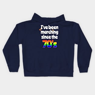 Gay Pride Marching LGBT Seventies Kids Hoodie